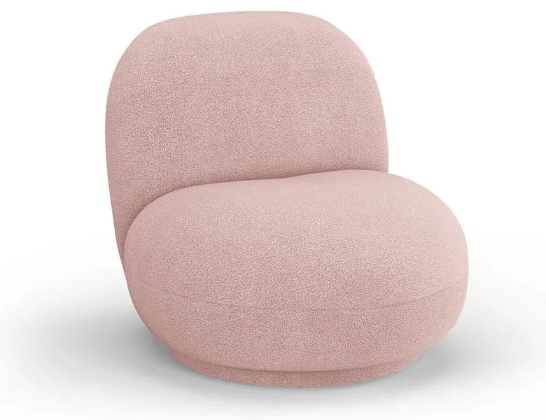 Svetloružové kreslo z textílie buklé Chuck – Micadoni Home