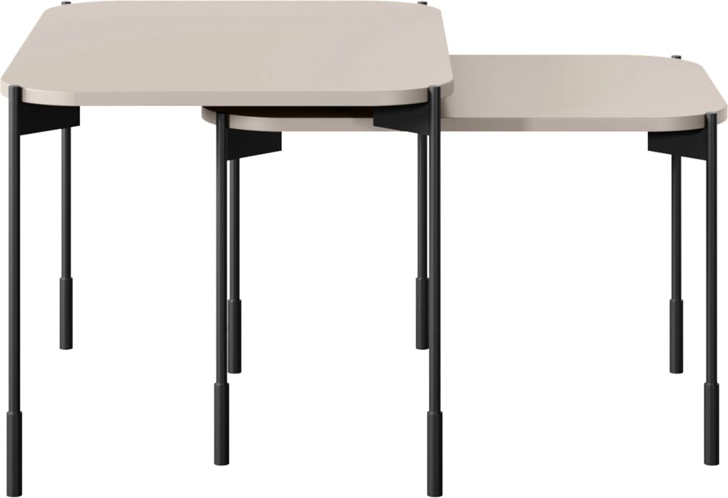 Kávový stolík Sonatia 60 cm obdĺžnikový na kovových nohách - kasmír