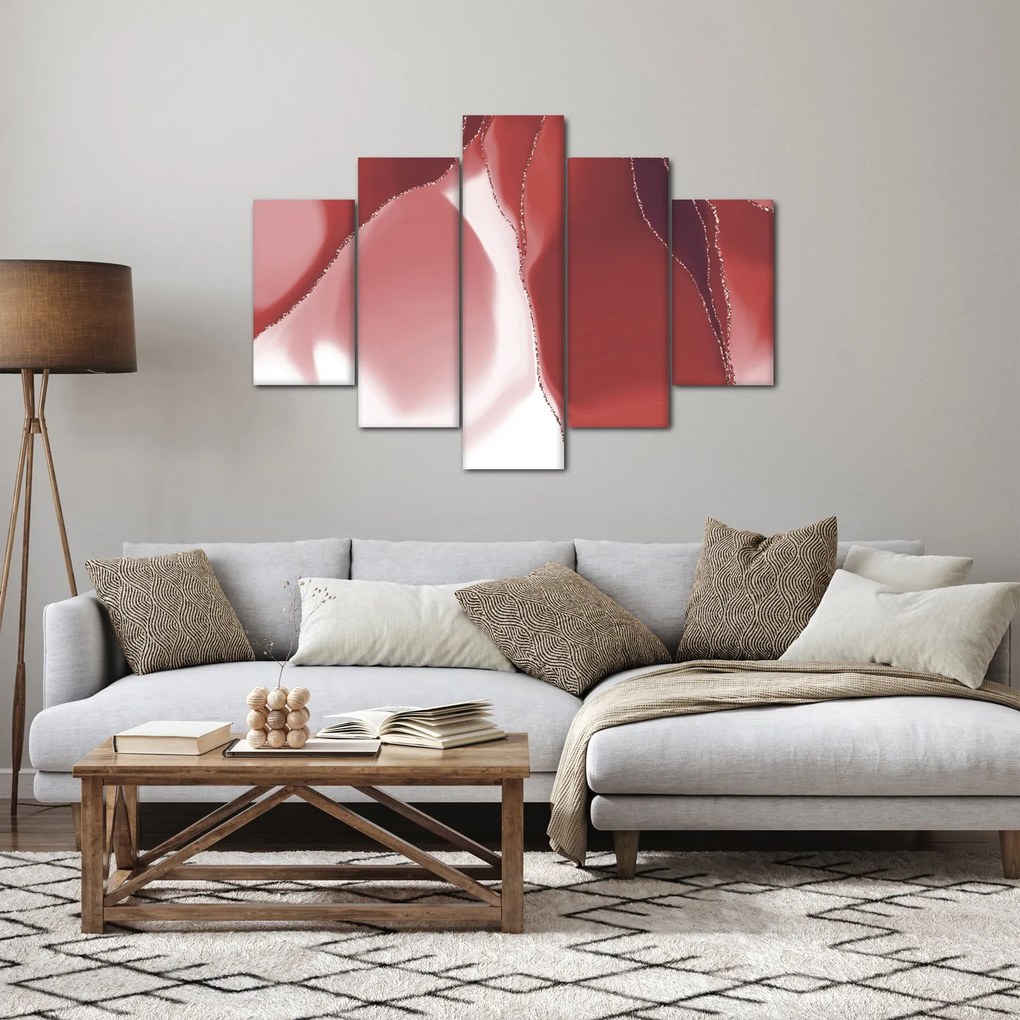 Obraz - Červená abstraktná kvetina N⁰3 (150x105 cm)