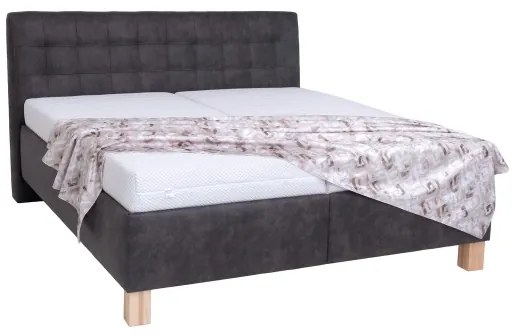Čalúnená posteľ s matracom a úložným priestorom VIOLET 180x200 cm tmavosivá