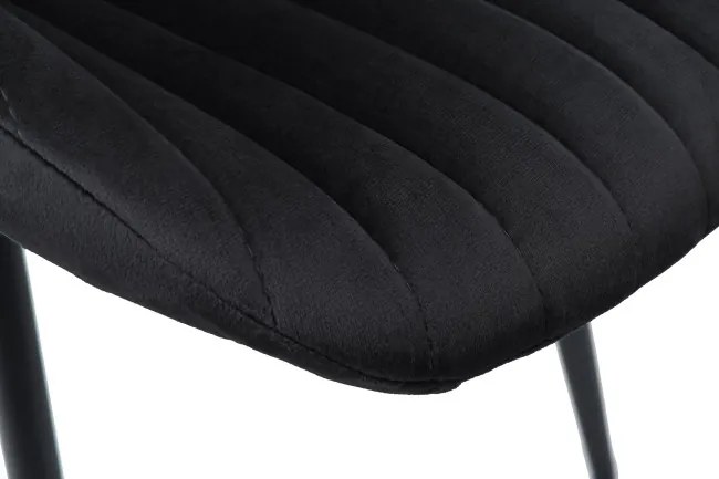 Jedálenská stolička DALLAS zamatová, čierna