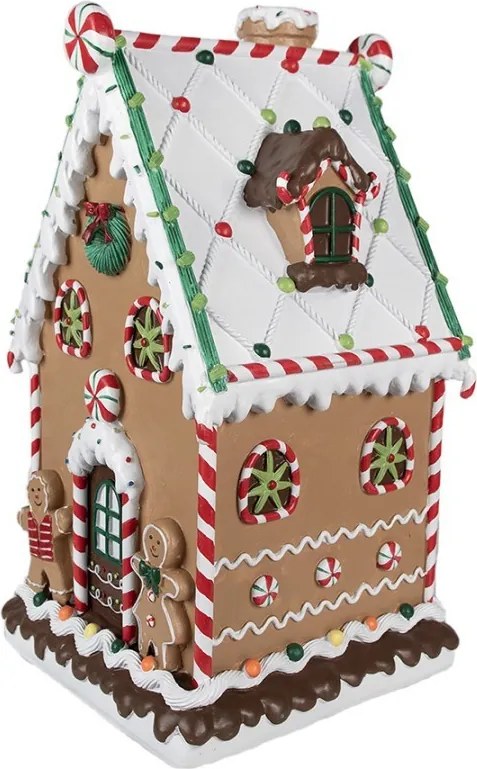 Hnedá zdobená perníková chalúpka Gingerbread House - 28*28*51 cm