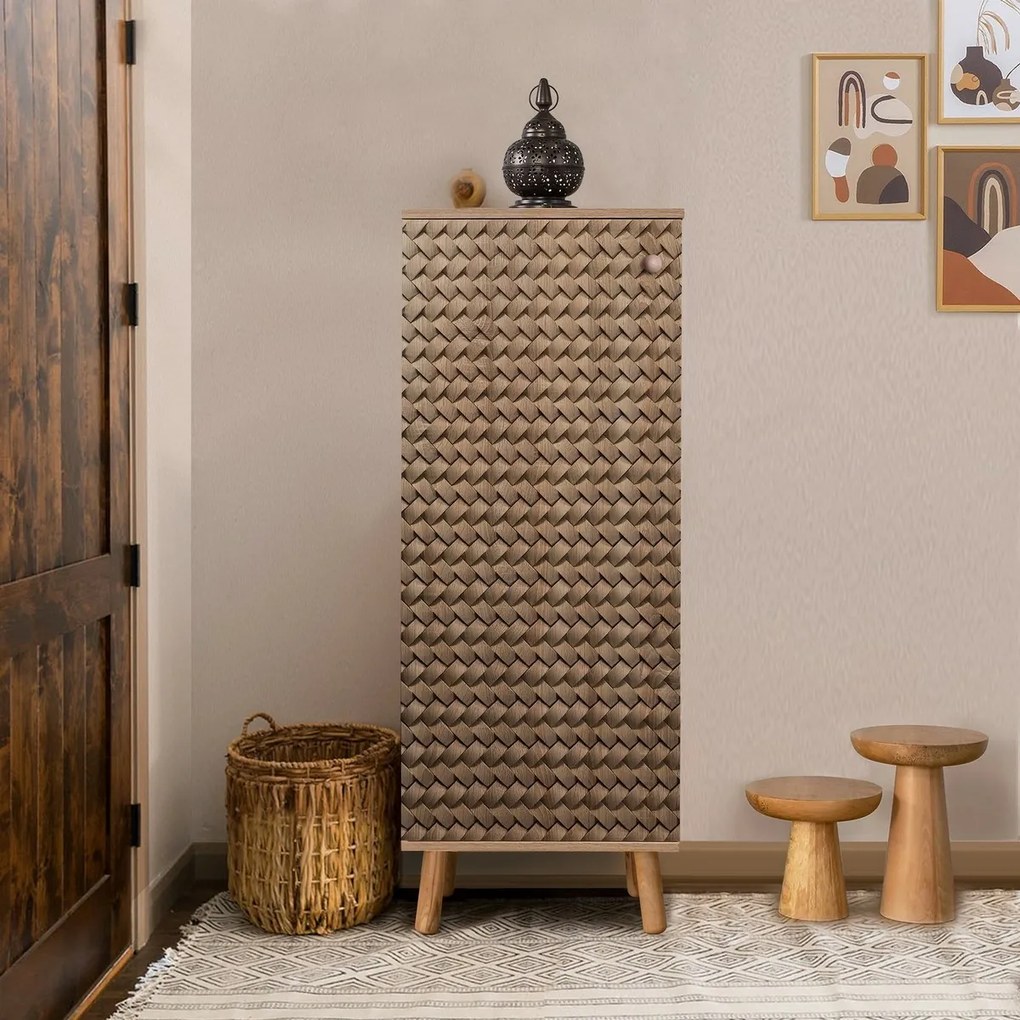 Skrinka na topánky Mega Sonoma Oak Ratan