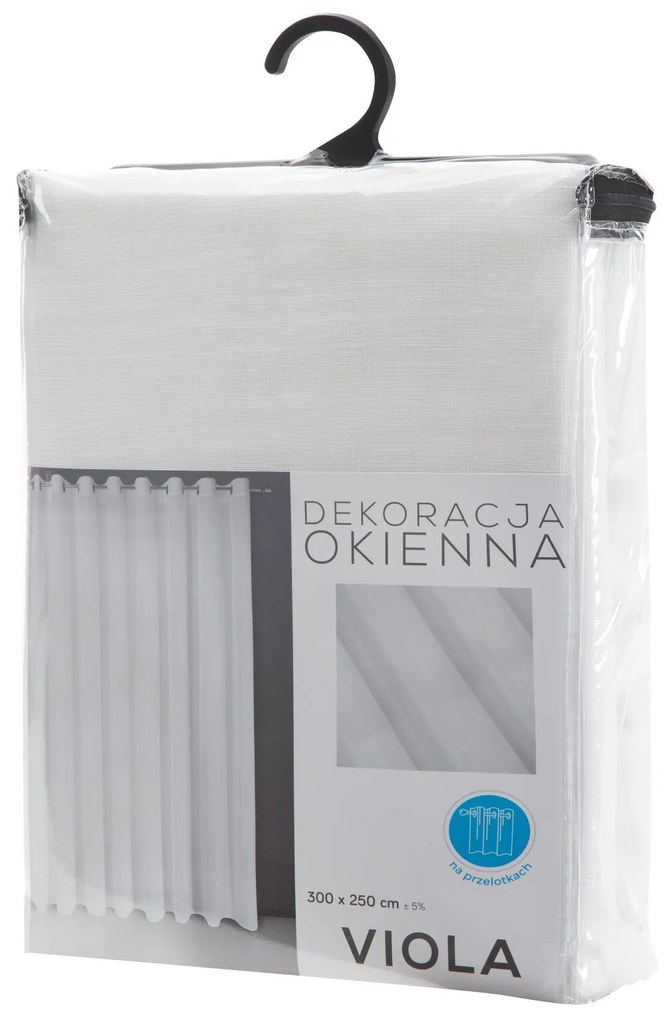 ZÁCLONA NA KRÚŽKOCH VIOLA 300X250 CM BIELA