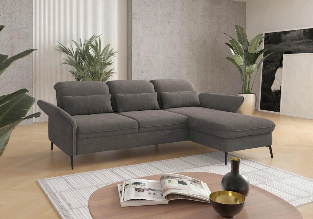XXXLutz ROHOVÁ SEDAČKA, textil, grafitová Sit & More - Sedačky - 000144011875
