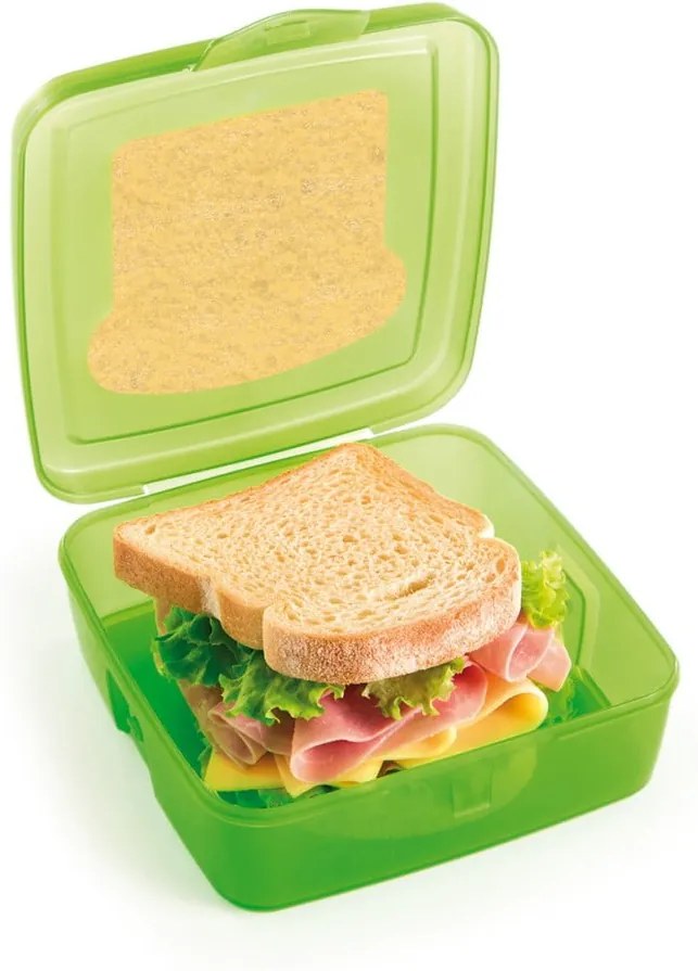 Zelený desiatový box na sendvič Snips Sandwich, 500 ml