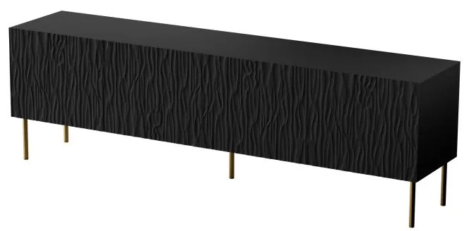 TV skrinka Jungle 190 cm čierna/zlatá