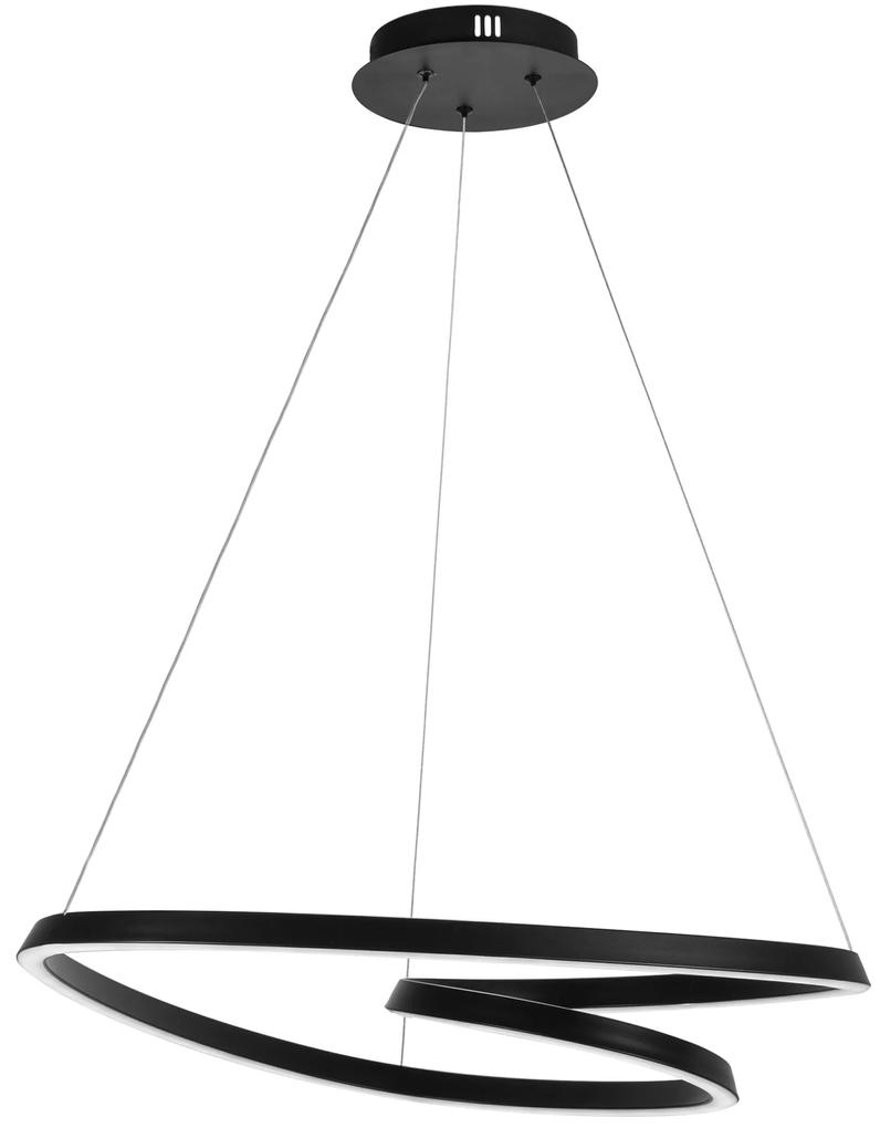 Toolight, Moderné LED závesné stropné svietidlo + diaľkový ovládač APP796-CP, čierna, OSW-05502
