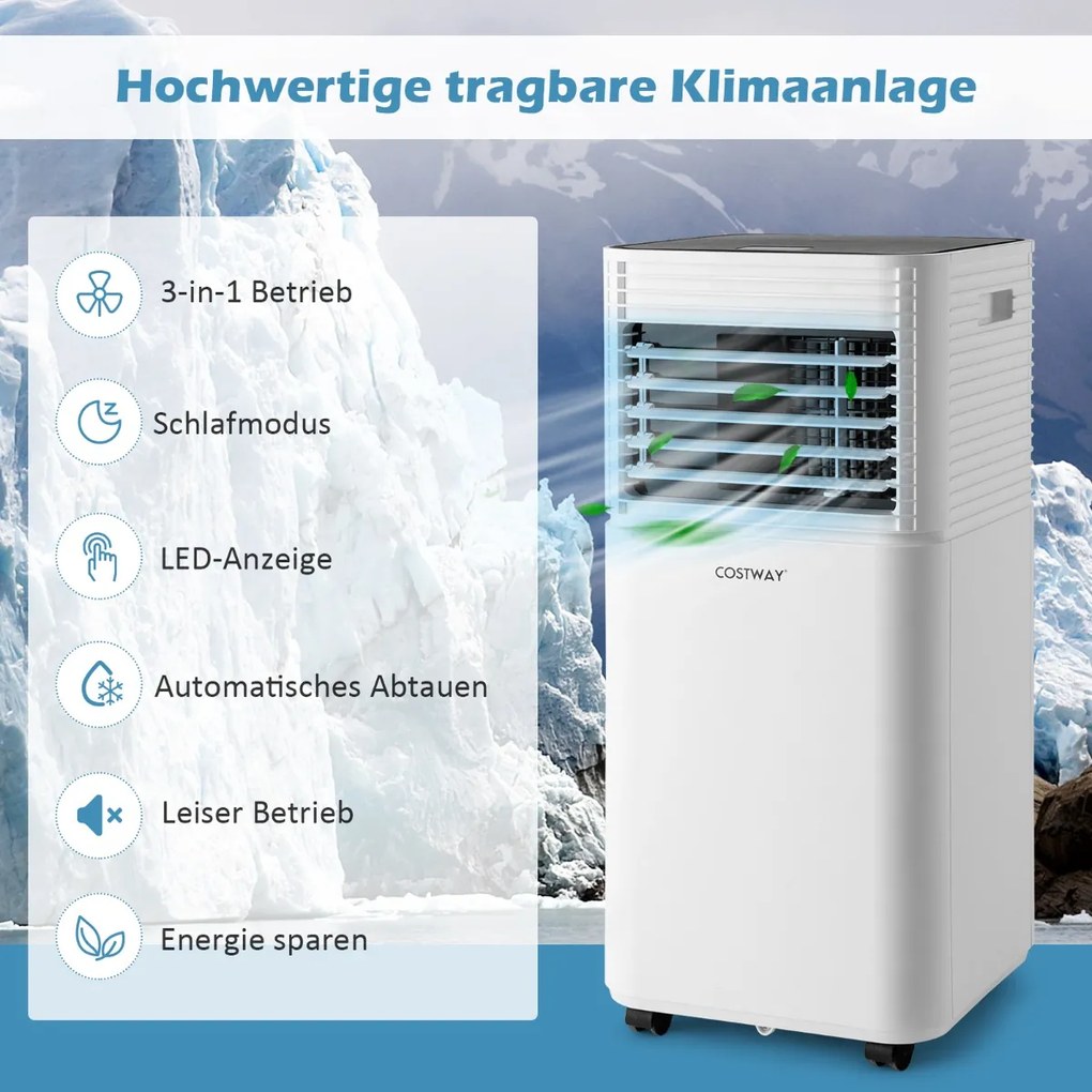 4 v 1 mobilná klimatizácia 9000 BTU Chladenie a vetranie a odvlhčovanie Klimatizácia s čiernym vekom 16 ℃ - 32 ℃