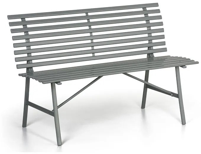 Kovová záhradná lavička SPRING, sivá