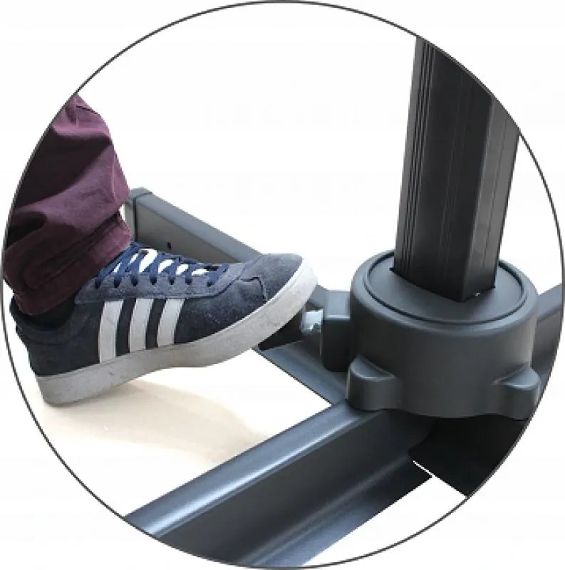 Záhradný slnečník s ochranným obalom MINI ROMA 250 x 250 cm sivý