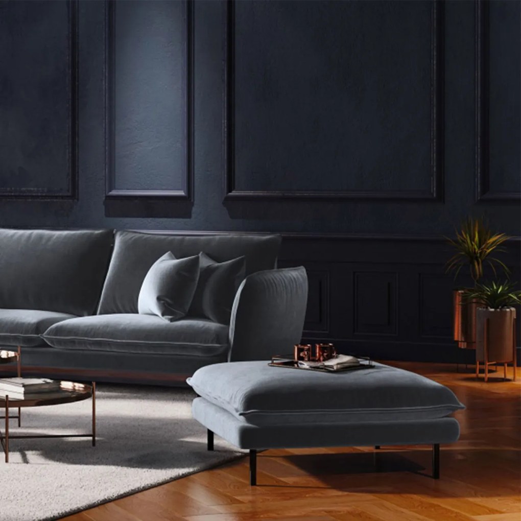 Zamatová taburetka Vienna 100 × 80 × 43 cm
