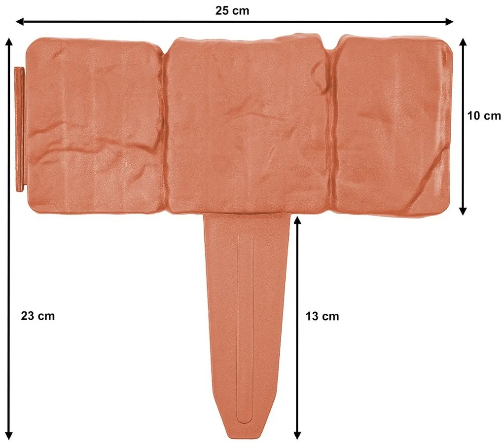 4Home Záhradná palisáda - obrubník Terracotta, 2,5 m