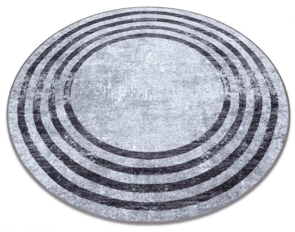 Kusový koberec Ajan šedočierný kruh 200cm