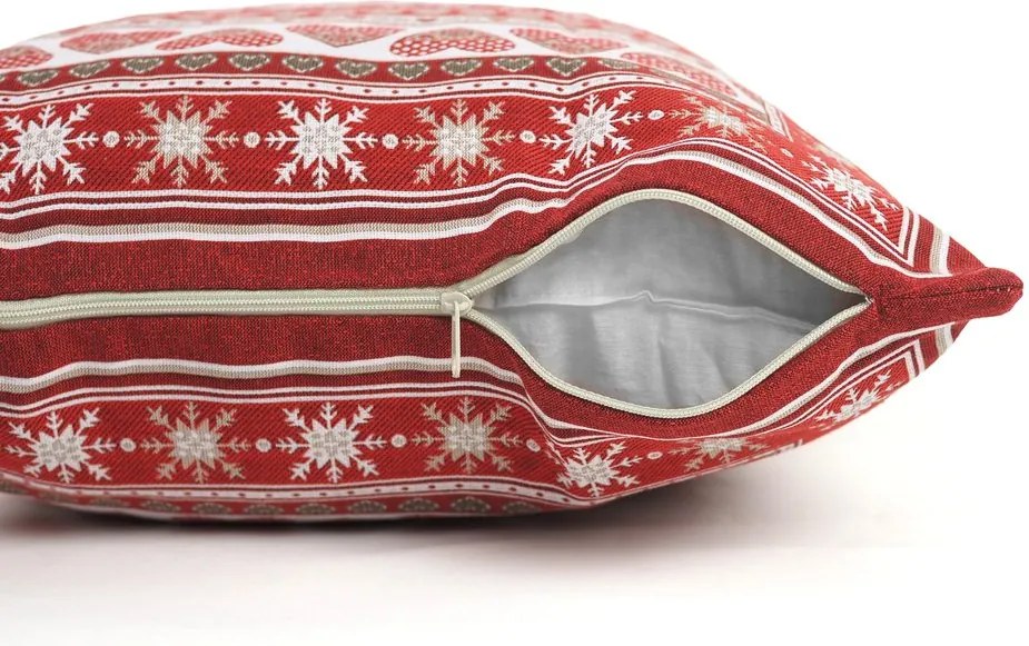 Polášek Obliečka na vankúšik so zimnými motívmi - Vianočné vločky | 50 x 50 cm