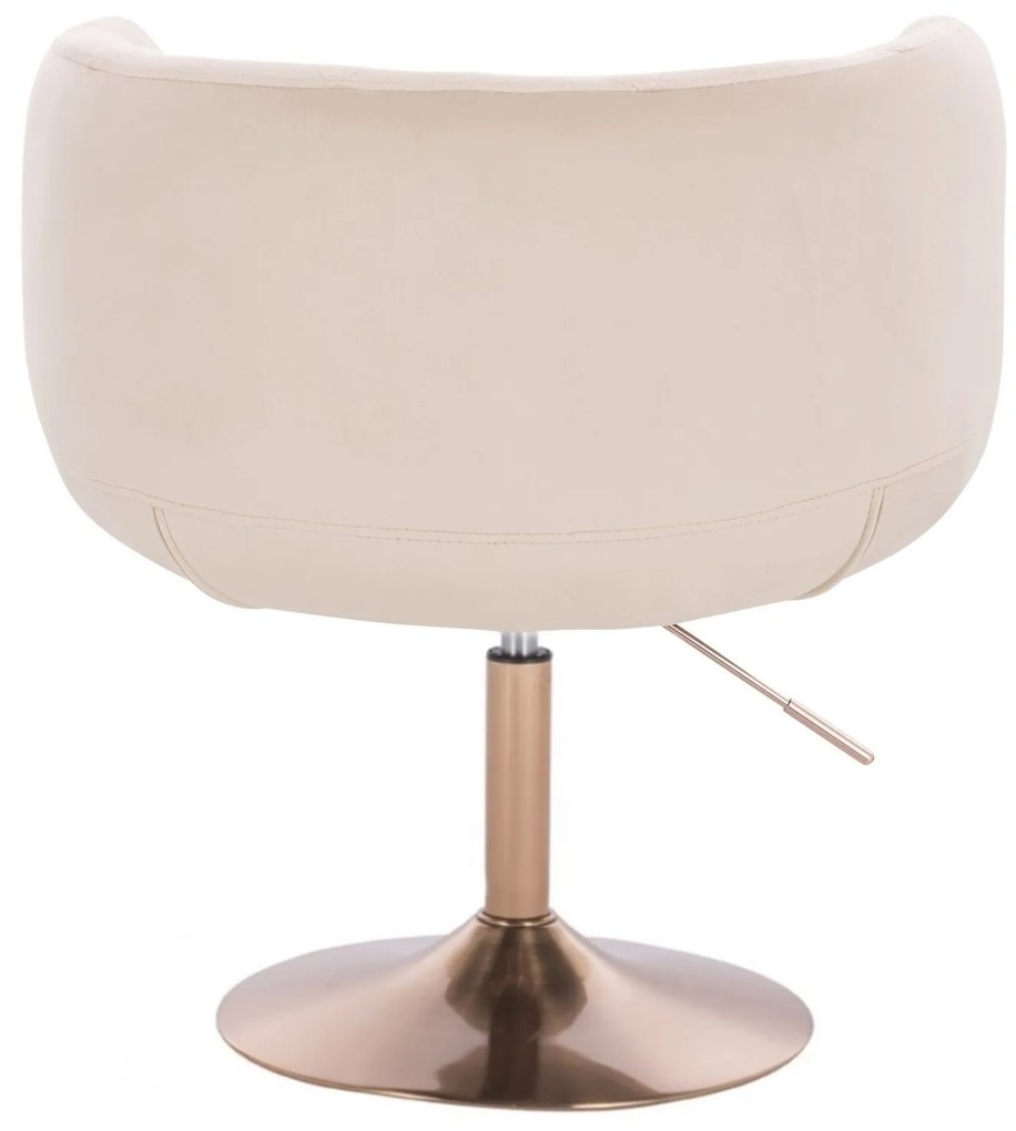 LuxuryForm DESIGN Kreslo MONTANA VELUR na zlatom tanieri - krémové