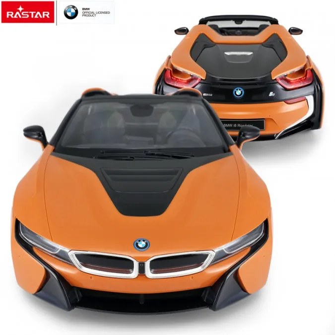 Rastar: BMW i8 1:12 2,4 GHz RTR (napájaný AA batériami) - oranžové