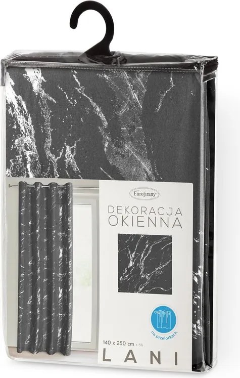 Dekorstudio Záves LANI na dekoračných krúžkoch 140x250 cm - oceľovosivý