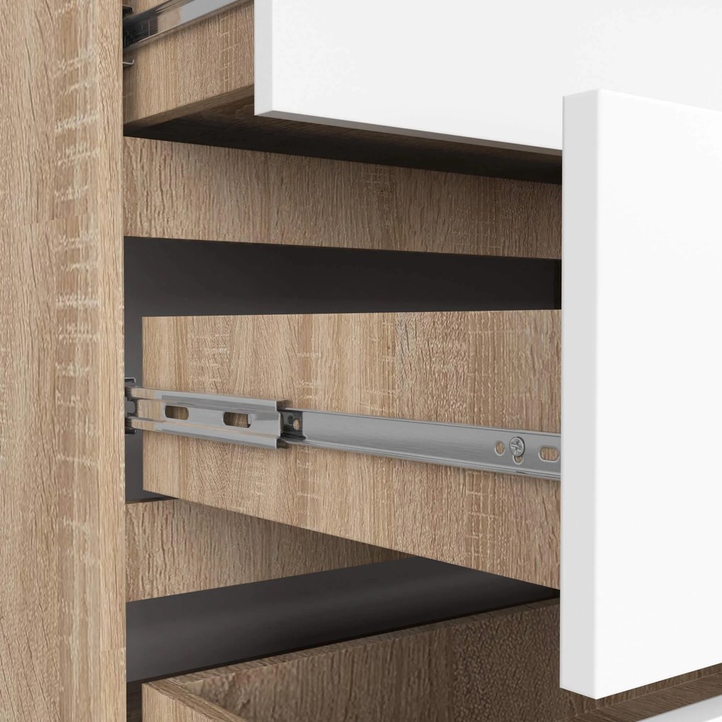 Komoda Koa IV (dub sonoma + biela). Akcia -20%. Vlastná spoľahlivá doprava až k Vám domov. 1128709