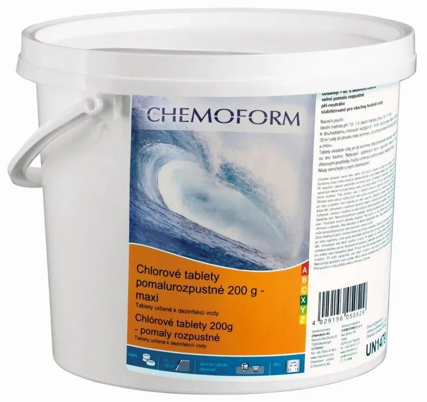 Chlórové tablety s pomalým rozpúšťaním 200 g - maxi - 3 kg