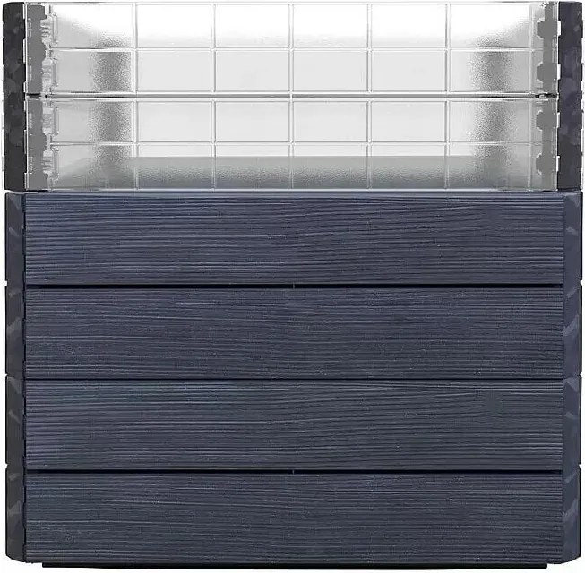 Garantia Ergo Quadro Turbo Vysoký záhon Wood L, plast, 80 × 80 × 75 cm, antracit