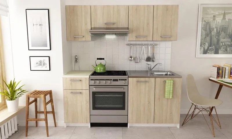 Kuchynský blok Irma, biela/dub sonoma