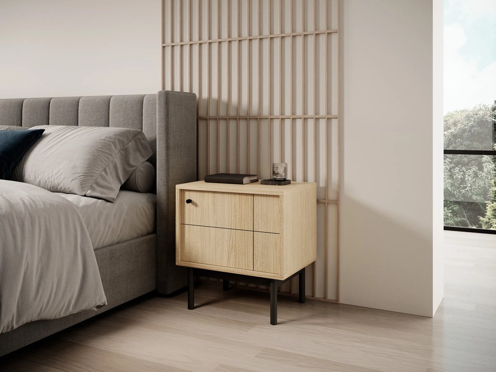 Nočný stolík Japandi 54 cm dub linea