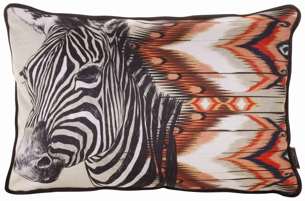 DEKORAČNÝ VANKÚŠ ZEBRA 45X30 VIACFAREBNÁ