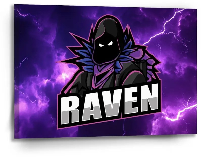 Sablio Obraz FORTNITE RAVEN Fialová búrka - 90x60 cm