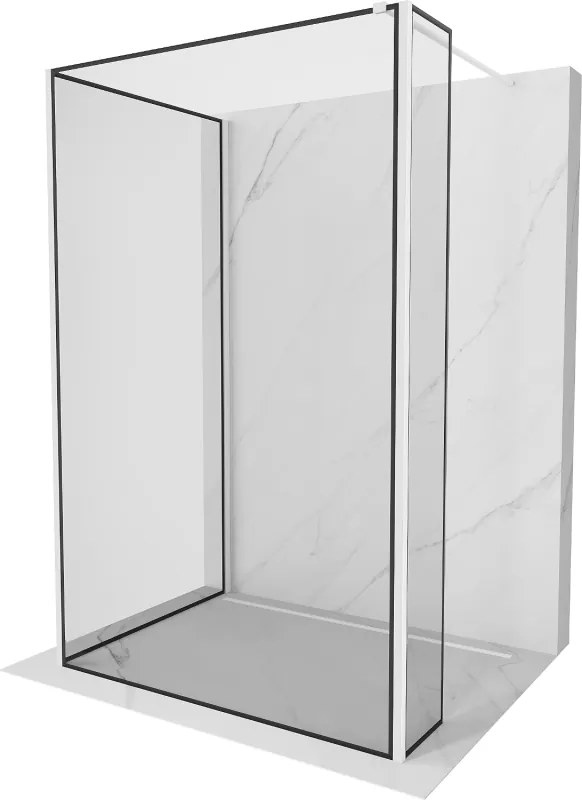 Mexen Kioto sprchová stena Walk-in 130 x 110 x 40 cm, čierny vzor, biela - 800-130-110-221-20-70-040