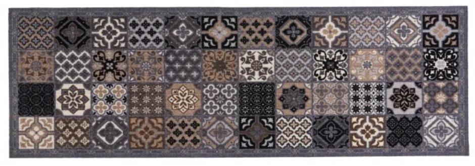 Jutex Rohož Kitchen patchwork tiles sivá, Rozmery 1.50 x 0.50