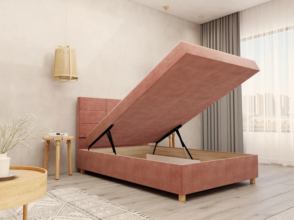 Jednolôžková posteľ 120 cm Picasso II (ružová) (s úl. priestorom a matracom) . Akcia -20%. Vlastná spoľahlivá doprava až k Vám domov. 1071508