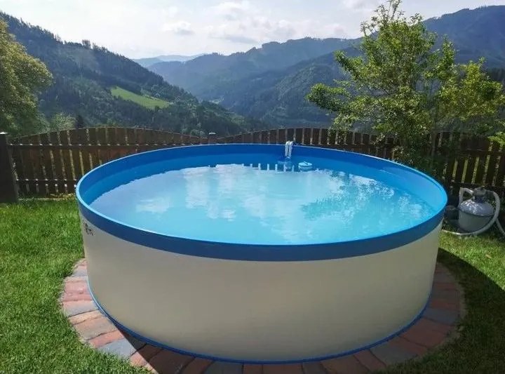 Bazén Planet Pool oceľový 3,5 x 0,9 m Biela/Modrá + skimmer