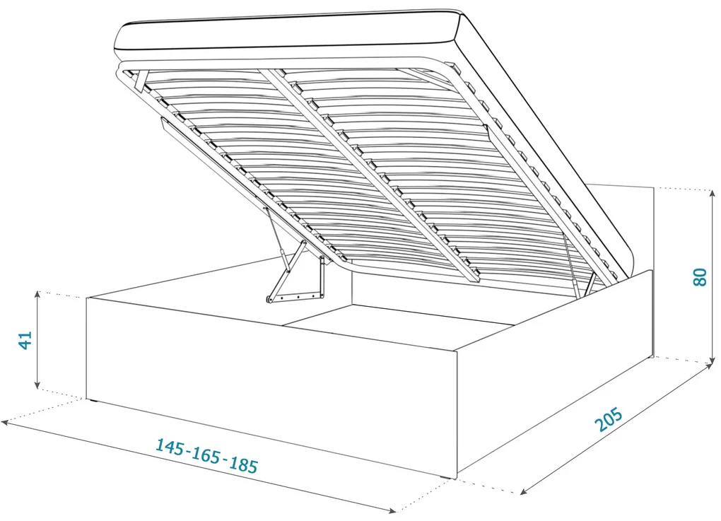 GL Manželská posteľ Dolly s úložným priestorom - dub craft Rozmer: 160x200