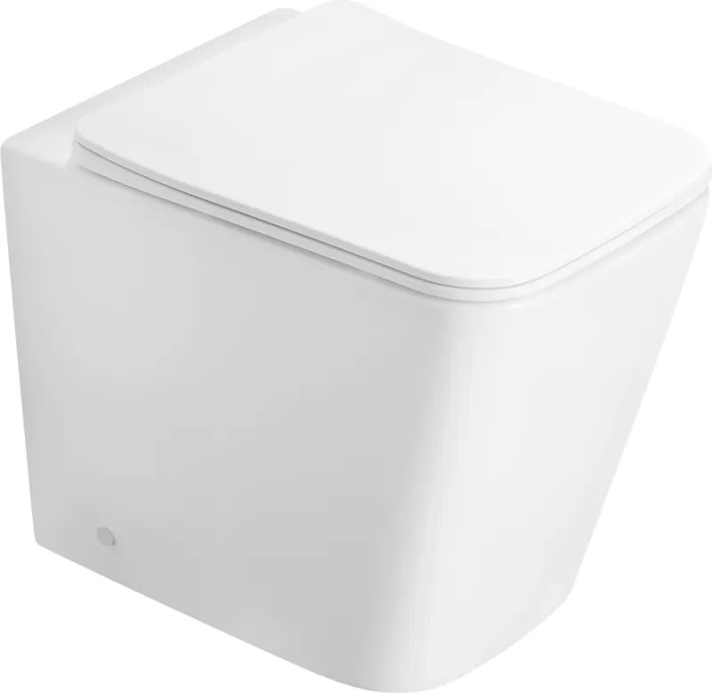 Mexen Cube, bezokrajová stojatá WC misa s WC sedadlom, na postavenie, duroplast, biela lesklá, 32924000