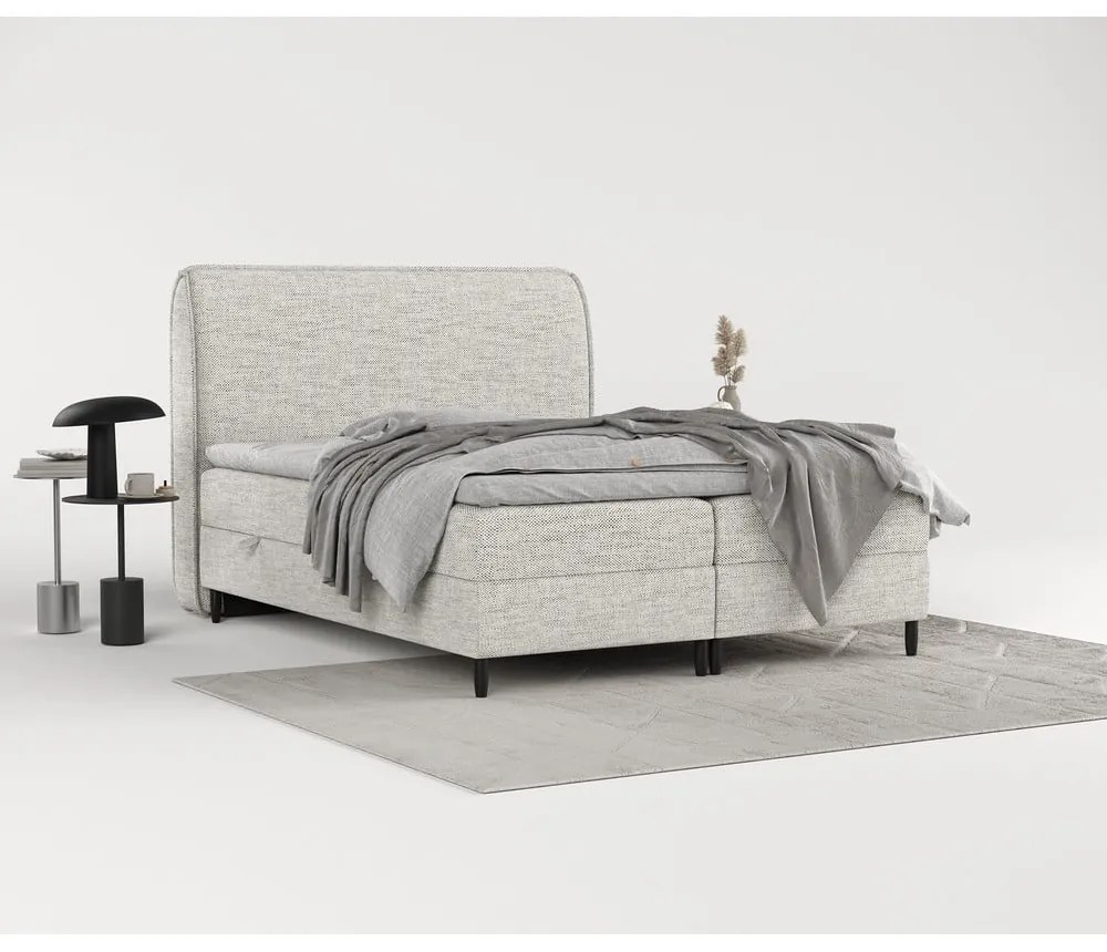 Svetlosivá boxspring posteľ s úložným priestorom 160x200 cm Melba – Maison de Rêve