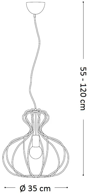 IDEAL LUX Závesný moderný luster na lanku AMPOLLA, čierny, 35cm