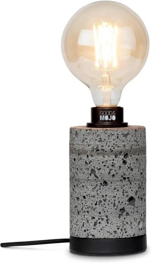 Sivá stolová lampa z lávového kameňa Good&Mojo Galapagos, výška 20 cm