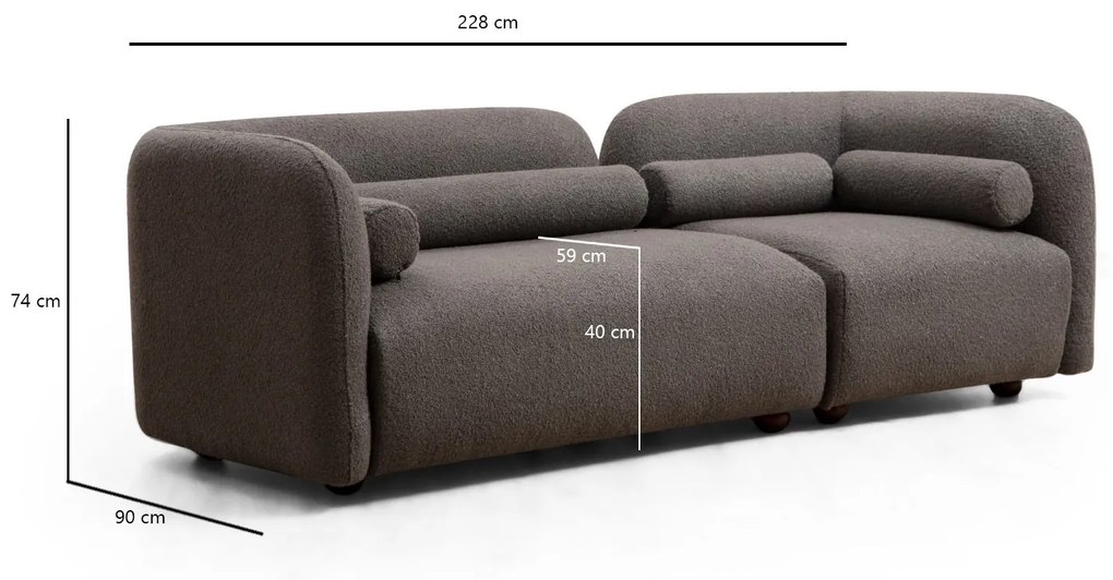 Bouclette Victoria Grey pohodlie a štýl s našou 3-miestnou pohovkou