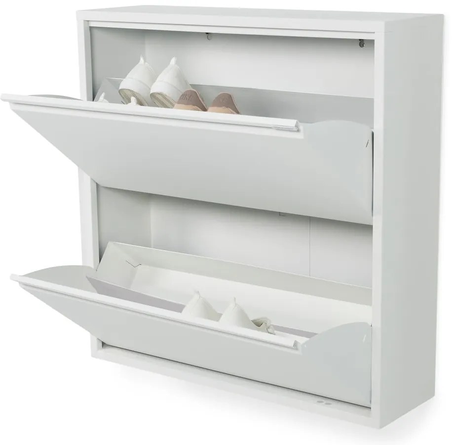 Biela kovová výklopná skrinka na topánky 75x77,5x22,5 cm Billy – Spinder Design