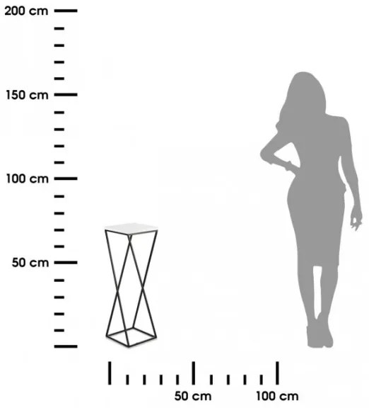 Stojan na kvety LOFT 70x24 cm čierna/biela