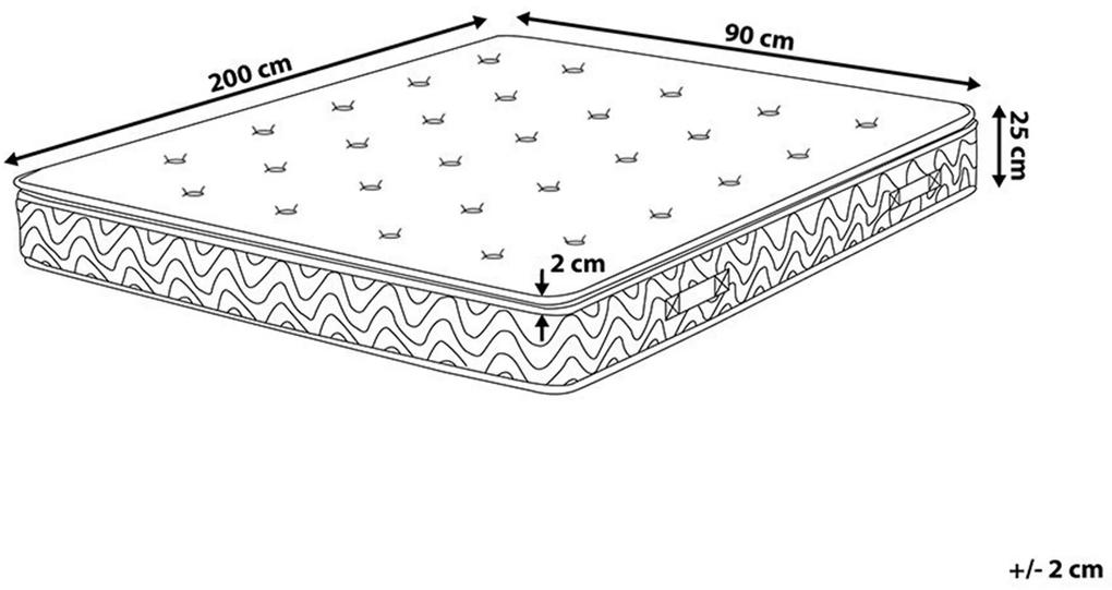 Pružinový matrac s odnímateľným poťahom stredne tvrdý 90 x 200 cm LUXUS Beliani