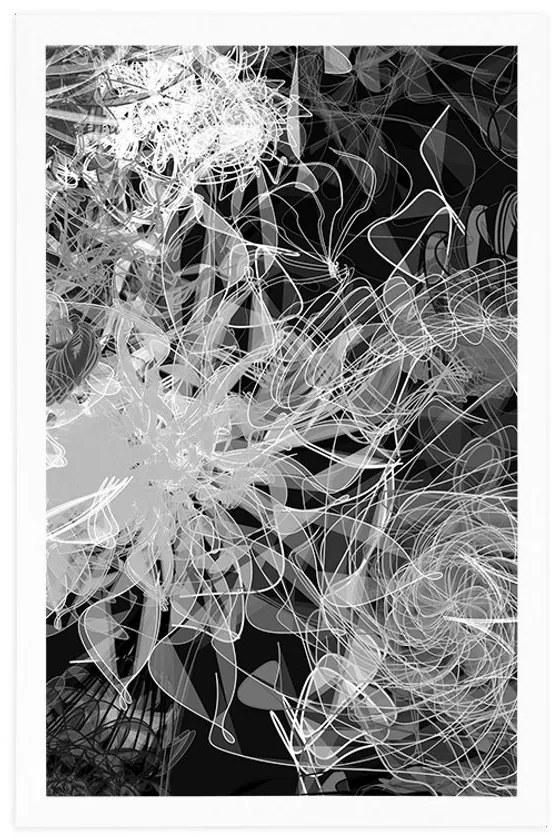 Plagát čiernobiele abstraktné umenie - 60x90 white