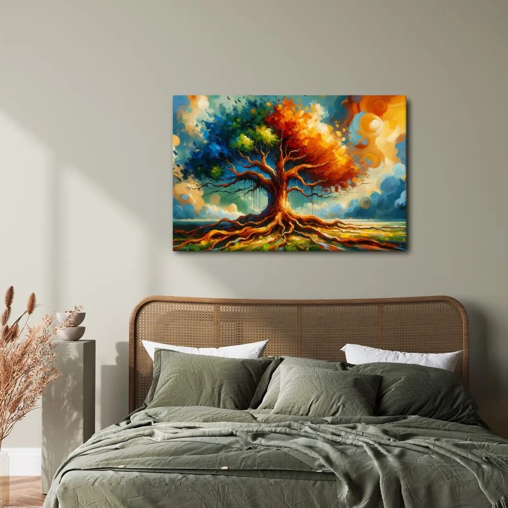 Obraz strom života v farbách jesene