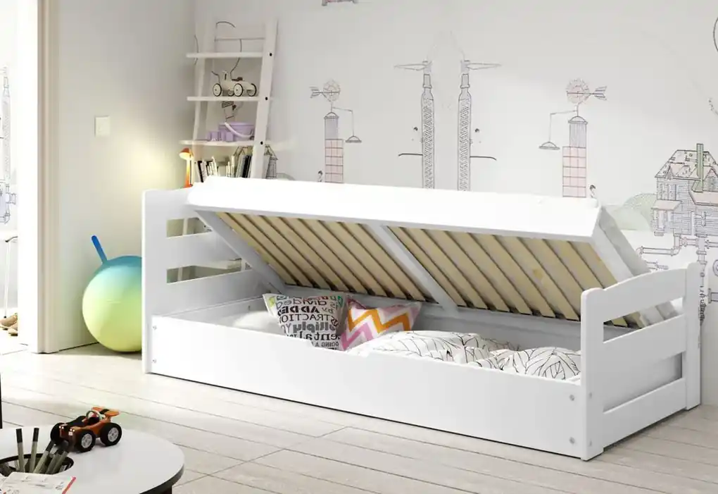 Detská posteľ ARDENT P1, biela, 90x200 cm + matrac + rošt ZADARMO | BIANO