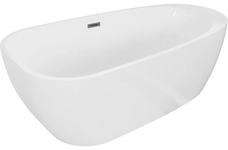 Mexen Giada, voľne stojaca vaňa 170 x 90 cm, biela lesklá, grafitová matná, 52741709000-95