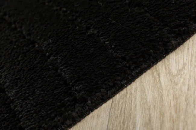 Kúpeľňový koberček Sara Black čierny, vlny