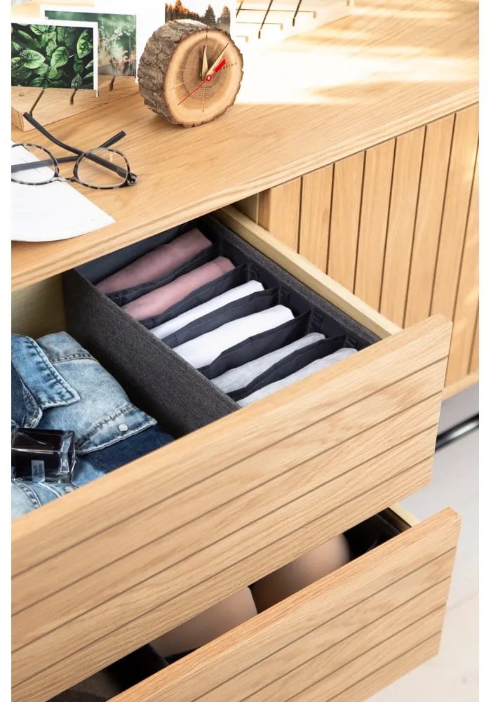 Sivý organizér do zásuvky s priehradkami Bigso Box of Sweden Drawer, 16,5 x 11 cm