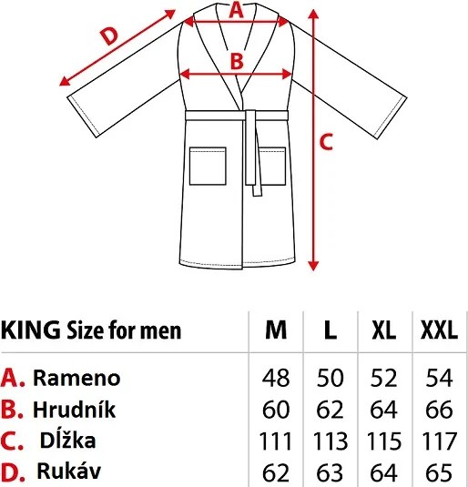 Župan z mikrovlákna King tmavo modrý - XL
