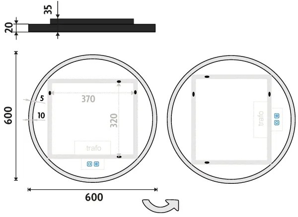 NIMCO ZPC 28000RVX-90 - LED Kúpeľňové zrkadlo 3000-6500K pr. 60 cm IP44